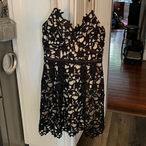 She + Sky lace‎ eyelet exposed zip mini. Wornnonce